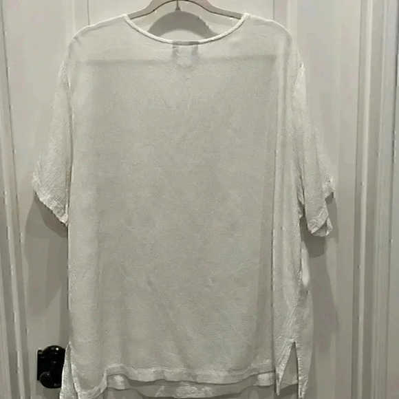 EILEEN FISHER WHITE BLOUSE SIZE XL PERFECT FOR SPRING/SUMMER - Picture 3 of 3